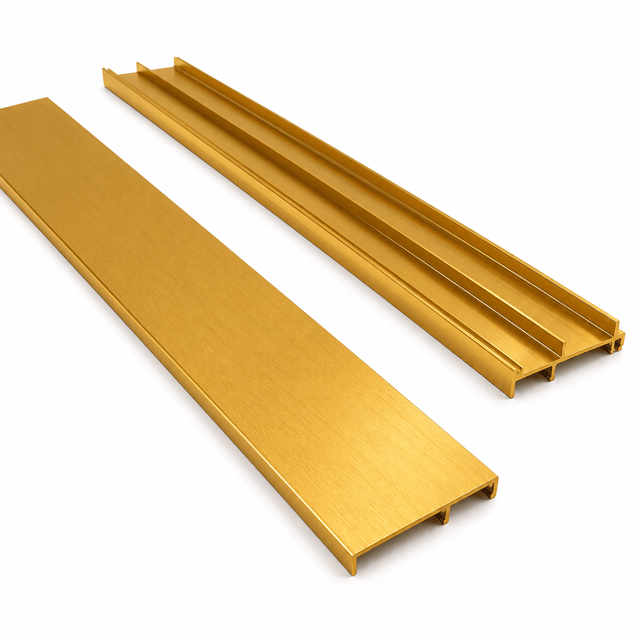 Sliding Track Cover Used with Partition Profile to Cover Track Both Side 3 Metre - Gold Brush Color