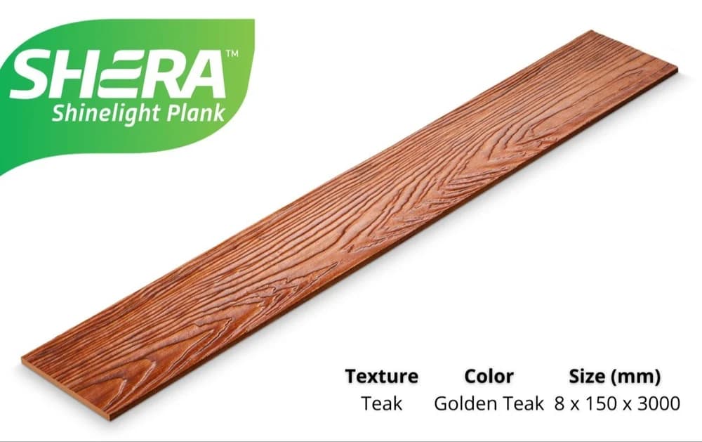 8mm Golden Teak Color Shera Teak Shinelight Planks - Pre-Coloured